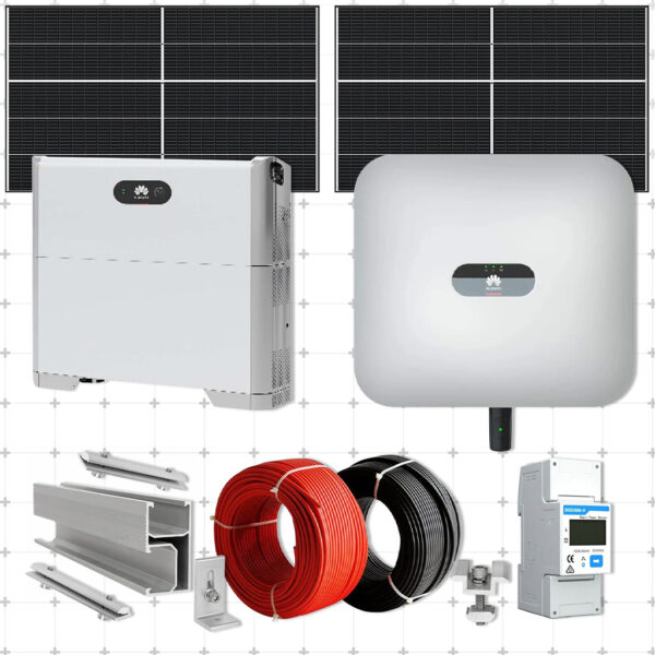 Sistem Fotovoltaic 10KW cu invertor Monofazic HUAWEI cu stocare LiFePo4 LUNA 5kw