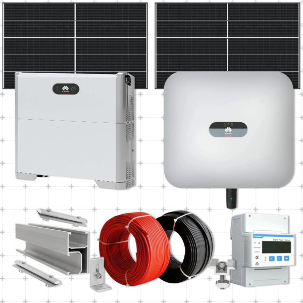 Sistem Fotovoltaic 10KW cu invertor Trifazat HUAWEI cu stocare LiFePo4 LUNA 5kw