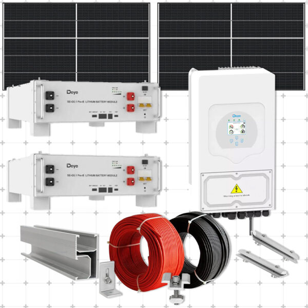 Sistem Fotovoltaic 10KW cu invertor Monofazic DEYE cu stocare LiFePo4 DEYE 10kw