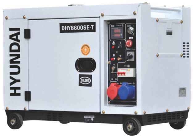 Generator de curent trifazat cu motor diesel Hyundai DHY8600SE-T