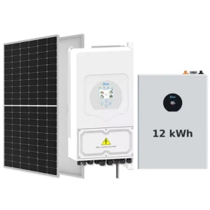 Sistem Fotovoltaic 8 kW DEYE Monofazic cu Acumulator 12 kW LFP – montaj echipe proprii + dosar prosumator incluse