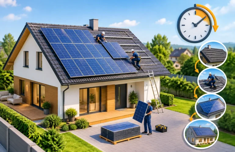 Durata montajului fotovoltaic la o casă