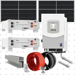 Sistem Fotovoltaic 6KW cu invertor Monofazic DEYE cu stocare LiFePo4 DEYE 10kw